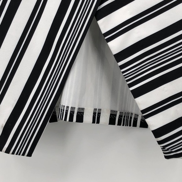 NWT Asos Dress Midi Stripe Tulip Hem Sleeveless Crewneck Black White Size 8 - Picture 8 of 12